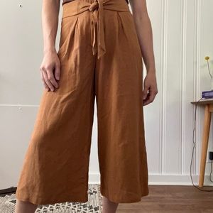 Terracotta linen gauchos